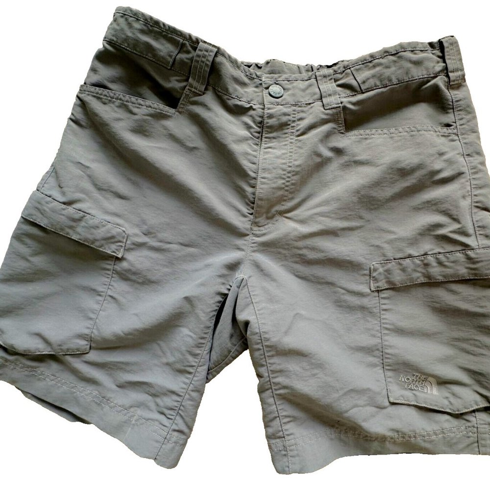 The North Face Men 36 Nylon Cargo Shorts Elastic Stretch 9.5in Inseam Gray